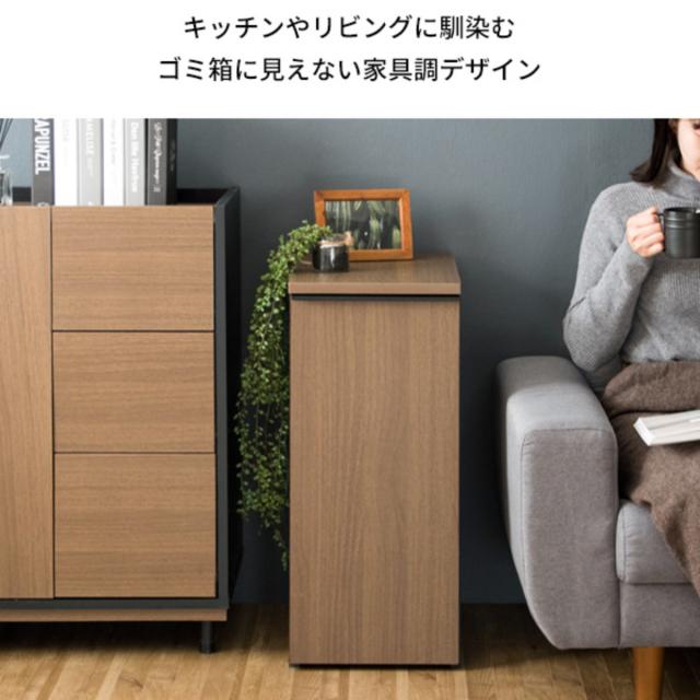 ゴミ箱 木製 45L 引出し式 ドロワーダストボックス （ ごみ箱 45