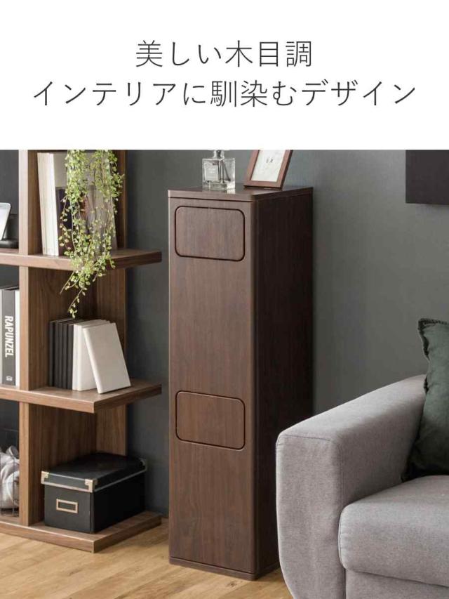 ゴミ箱 40L 2段ダストボックス Empro （ おしゃれ 分別 スリム 分別ゴミ箱 ダストボックス 2段 蓋付き 蓋付きゴミ箱 キッチン リビング 木製 キッチンゴミ箱 スリムゴミ箱 幅25 2分別 袋が見えない 袋 見えない ふた付き ）_5