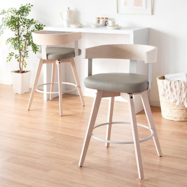 ハイチェアバーチェア バースツール 2脚セット レザークッションと金属