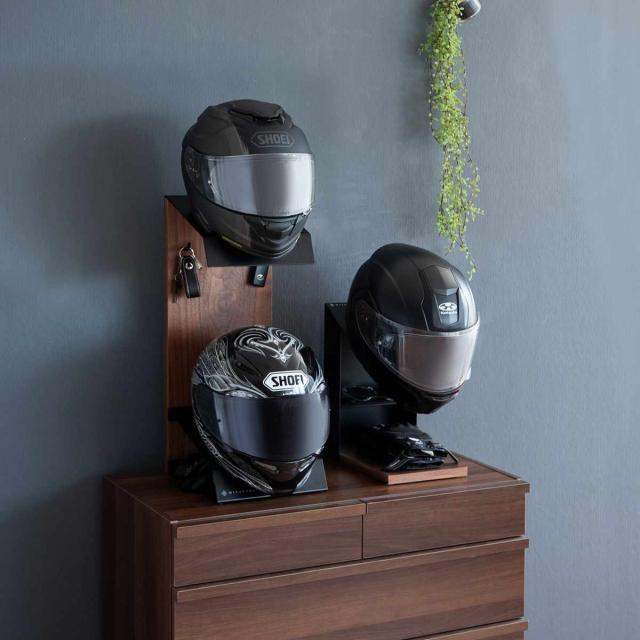 ヘルメットスタンド 幅24cm 2段 ディスプレイラック GALEA （ ディスプレイ ラック バイク ヘルメット 棚 収納 卓上 スタンド ブラック ホワイト ）_12