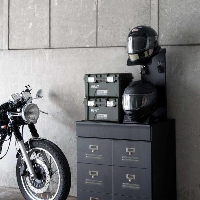 ヘルメットスタンド 幅24cm 2段 ディスプレイラック GALEA （ ディスプレイ ラック バイク ヘルメット 棚 収納 卓上 スタンド ブラック ホワイト ）_13