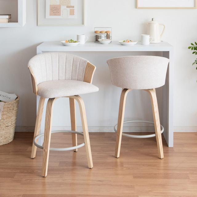 カウンターチェア 回転式 座面高65cm バーチェア Litas （ 背もたれ