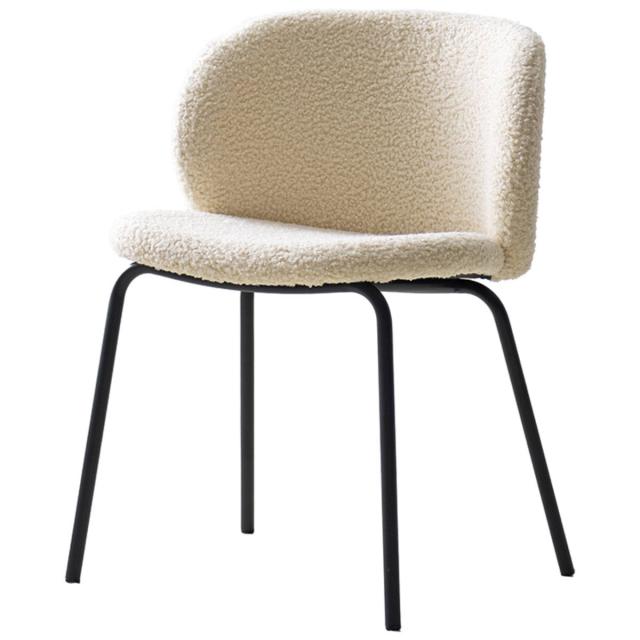 ダイニングチェア 座面高46cm Kerin ブークレ生地 Signature Studio （ チェア ダイニング イス 椅子 天然木 食卓椅子 肘なし アームレス ウレタン チェアー いす 食卓 リビング リビングチェア ファブリック クッション座面 ）_18