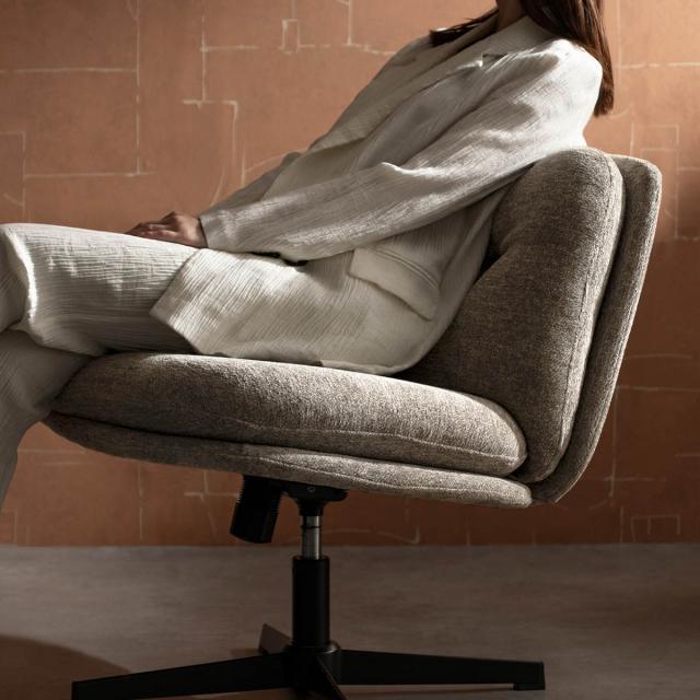ラウンジチェア 座面高43〜50cm 昇降式 幅広 Anela Signature Studio オフィスチェア （ チェア 椅子 イス シェニール生地 肘なし 回転チェア ロッキング機能 座面 広い 高さ調節 チェアー いす リビング 回転椅子 リラックスチェア ）_16
