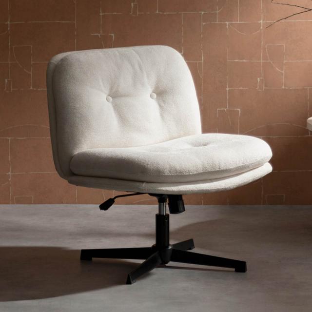 ラウンジチェア 座面高43〜50cm 昇降式 幅広 Anela Signature Studio オフィスチェア （ チェア 椅子 イス シェニール生地 肘なし 回転チェア ロッキング機能 座面 広い 高さ調節 チェアー いす リビング 回転椅子 リラックスチェア ）_19
