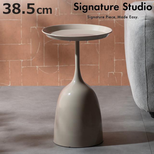 サイドテーブル 直径38.5cm 円形 Yuel Signature Studio （ テーブル ソファサイド ベッドサイド 机 ミニテーブル 丸 リビング リビングテーブル トレー型天板 コーヒーテーブル ソファテーブル 円筒 スチール ）