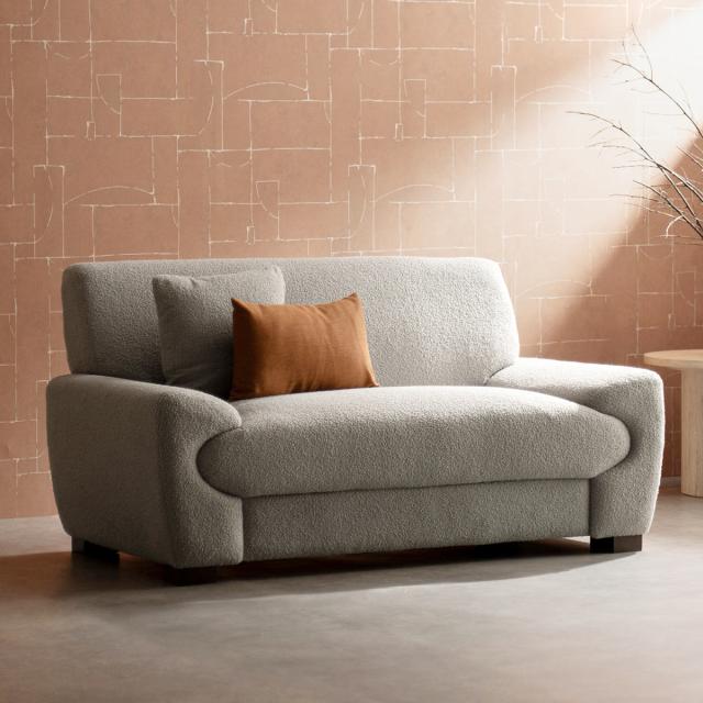 ソファ 幅148cm 2人掛け Meissa Signature Studio （ リビングソファ sofa ブークレ コーデュロイ ウレタン ポケットコイル 座面 広い 完成品 クッション付き 木脚 天然木 ダイニングソファ ソファー ファブリック ）_6