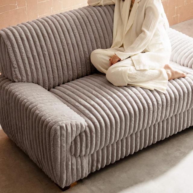 ソファ 幅148cm 2人掛け Meissa Signature Studio （ リビングソファ sofa ブークレ コーデュロイ ウレタン ポケットコイル 座面 広い 完成品 クッション付き 木脚 天然木 ダイニングソファ ソファー ファブリック ）_7