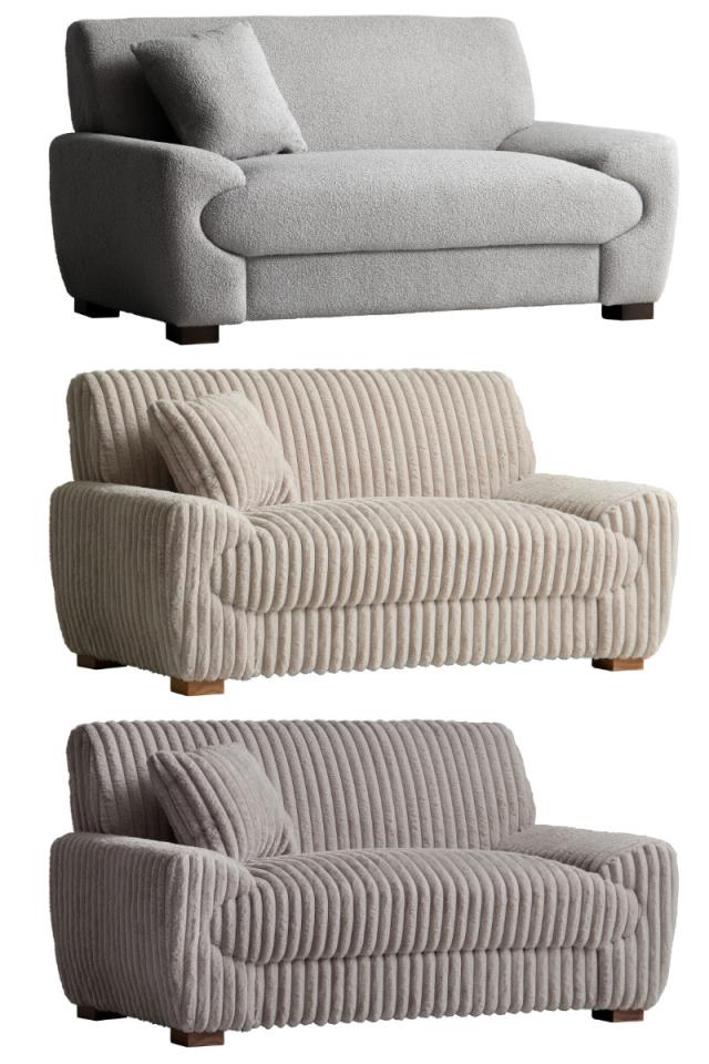 ソファ 幅148cm 2人掛け Meissa Signature Studio （ リビングソファ sofa ブークレ コーデュロイ ウレタン ポケットコイル 座面 広い 完成品 クッション付き 木脚 天然木 ダイニングソファ ソファー ファブリック ）_8