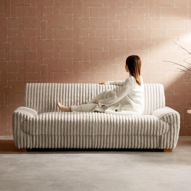 ソファ 幅198cm 3人掛け Meissa Signature Studio リビングソファ sofa ブークレ コーデュロイ ウレタン ポケットコイル 座面 広い クッション付き 木脚 天然木 ダイニングソファ ソファー ファブリック の通販は - インテリアパレット au PAY