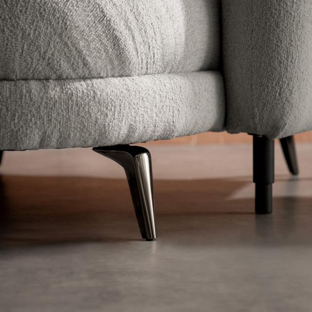 カウチソファ 幅240cm 3人掛け Libers Signature Studio （ 開梱設置 ソファ リビングソファ sofa ブークレ 撥水 ウレタン ポケットコイル 座面 広い クッション付き クロームメッキ ダイニングソファ ソファー ファブリック ）_10