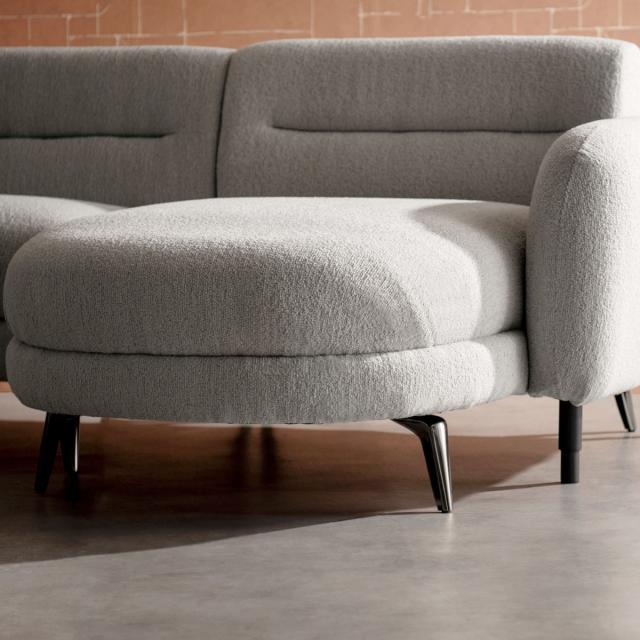 カウチソファ 幅240cm 3人掛け Libers Signature Studio （ 開梱設置 ソファ リビングソファ sofa ブークレ 撥水 ウレタン ポケットコイル 座面 広い クッション付き クロームメッキ ダイニングソファ ソファー ファブリック ）_6