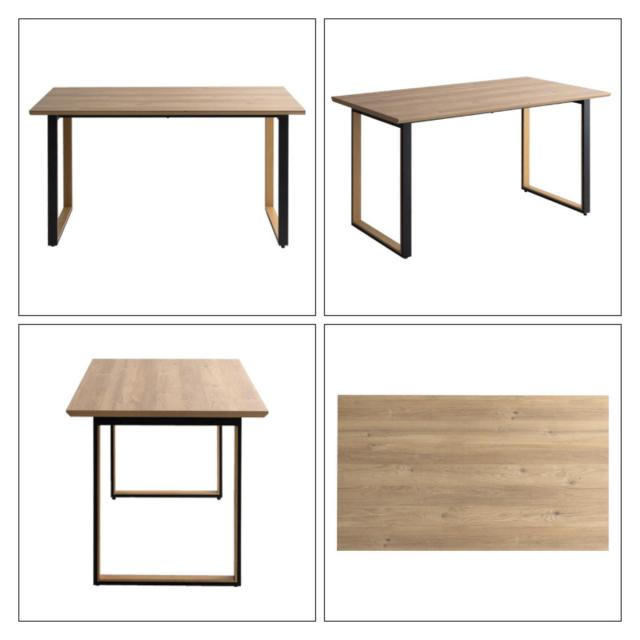 ダイニングテーブル 幅140cm 4人掛け 木製 Roano Signature Studio （ テーブル 食卓テーブル 4人用 机 長方形 奥行80cm 食卓机 口の字型脚 天板 メラミン樹脂加工 木目調 ダイニング 食卓 スチール脚 アジャスター付き ）_2
