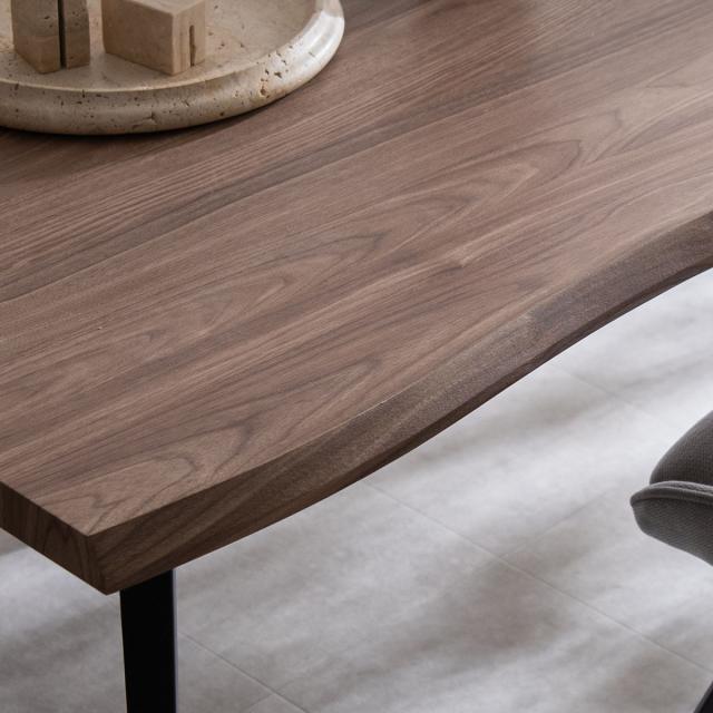 ダイニングテーブル 幅140cm 4人掛け 木製 Trento Signature Studio （ テーブル 食卓テーブル 一枚板風 4人用 机 長方形 奥行90cm 食卓机 天板 メラミン樹脂加工 木目調 ダイニング 食卓 八の字型 スチール脚 アジャスター付き ）_12