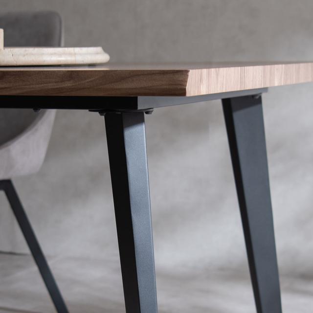 ダイニングテーブル 幅140cm 4人掛け 木製 Trento Signature Studio （ テーブル 食卓テーブル 一枚板風 4人用 机 長方形 奥行90cm 食卓机 天板 メラミン樹脂加工 木目調 ダイニング 食卓 八の字型 スチール脚 アジャスター付き ）_13