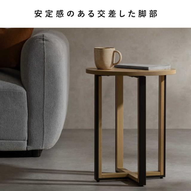 サイドテーブル 高さ50cm Roano Signature Studio （ ミニテーブル 直径40cm テーブル 丸テーブル ソファサイド ベッドサイド 水 キズ 強い メラミン天板 木目調 ナイトテーブル コーヒーテーブル カフェテーブル ベッドテーブル ）_9