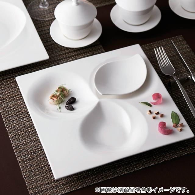 プレート 28cm スクエアプレート M.STYLE グランステージ フローラ 磁器 （ 食洗機対応 電子レンジ対応 皿 大皿 角 四角 平皿 リム皿 リム フチ付き お皿 ディナープレート メイン おしゃれ シンプル スクエア 白 花 ）