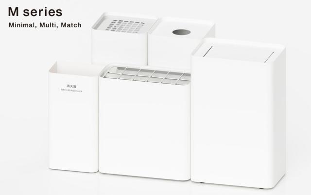 消火器カバー Mseries （ 法人限定 消防 消火 消火器 器具 隠す 目隠し カバー スチール 設置 飲食店 オフィス 会社 学校 店舗 病院 ホコリ除け 汚れ防止 安全用品 ブラック ホワイト 白 黒 日本製 ）