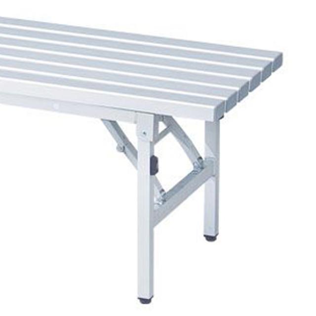 ベンチ アルミ折りたたみベンチ AFB-1S （ 法人限定 屋外ベンチ 屋内外 折りたたみ アルミ 長椅子 イス 背もたれ無し 屋内 屋外 折畳み 180cm幅 座面高42cm 公園 ガーデンベンチ パークベンチ おしゃれ ）_2