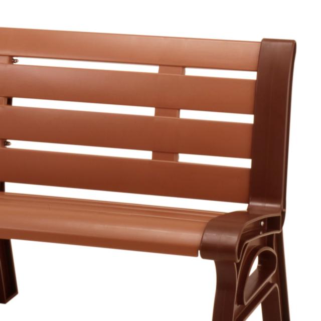 業務用 屋外用木調エコベンチ 160cm 2〜3人掛け （ 法人限定 ベンチ 屋外ベンチ 屋内ベンチ 160センチ 2人掛け 3人掛け 長椅子 背付き 屋内 屋外 木目調 チェア いす 椅子 背もたれ付き 背付きベンチ おしゃれ ）_2