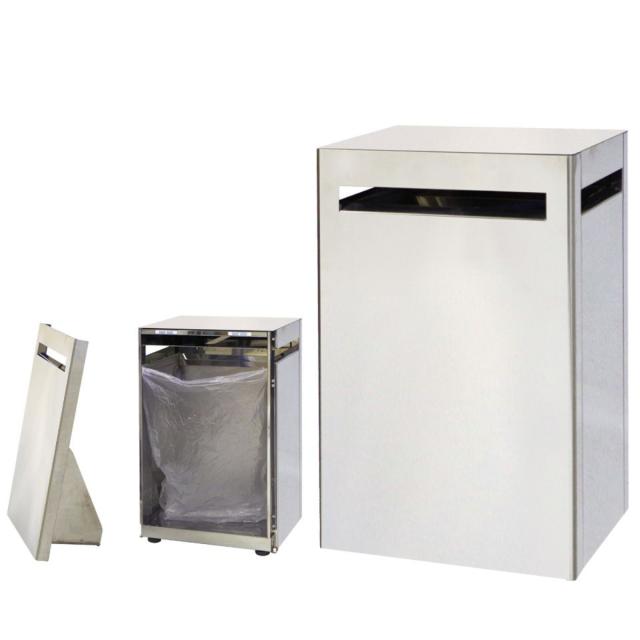 ゴミ箱 45L クリンボックス DM 業務用 室内 （ 法人限定 業務用ダストボックス 屋内用 ごみ箱 ダストボックス ステンレス製 書類 紙 チラシ 広告 ステンレス 45リットル 屑入 くず入れ 回収ボックス オフィス 事務所 住宅 ）_3