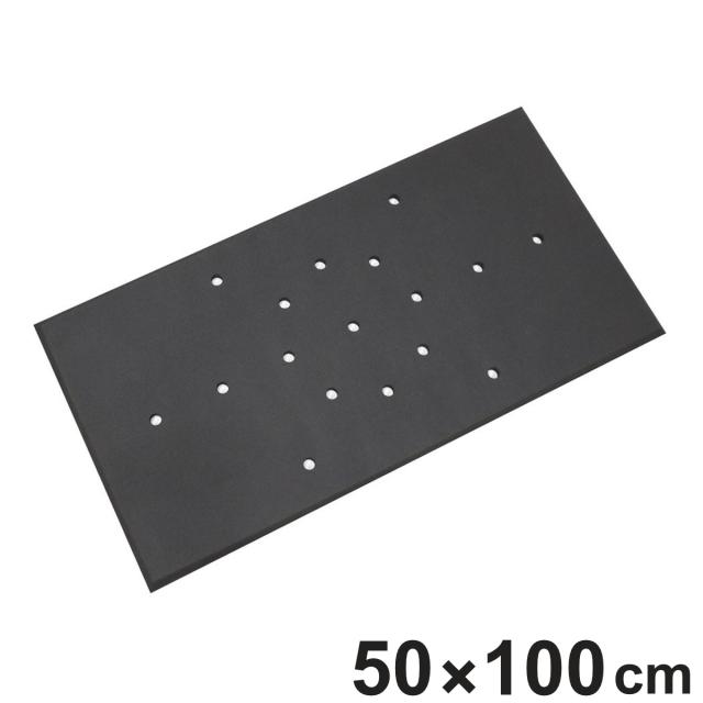 業務用マット ワーククッション 50×100cm 穴有 （ 法人限定 業務用 滑り止めマット 厚手 クッション 耐薬 疲労軽減 断熱 冷え対策 水はけ 疲労軽減マット クッションマット 床 立ち作業 衝撃緩衝 工場 ）