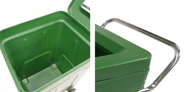 ダストカート 130L 分別回収用カート #50 （ 法人限定 台車 130リットル ゴミ箱 キャスター付き プラスチック ダストボックス 業務用 運搬台車 スチール製 運搬 回収 ごみ箱 収納 ）_4