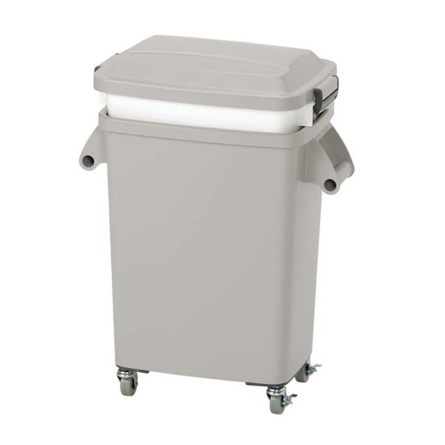 ゴミ箱 45L 水切りペール キャスター付 業務用 （ 法人限定 ごみ箱 ダストボックス 厨房 飲食 大容量 水切り付き カゴ インナーボックス 45リットル ふた付き 生ゴミ 飲食店 屑入れ 屋内用 屋内 キャスター付き ）
