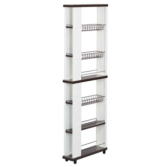 キッチンワゴン 幅15cm 高さ164cm ハイタイプ （ キャスター付き 天板付き スリムワゴン キッチンラック 組立式 隙間収納 収納ラック 収納ワゴン ラック ワゴン すき間 すきま キッチン 収納 スリム 洗面所 すきま収納 ）の通販は