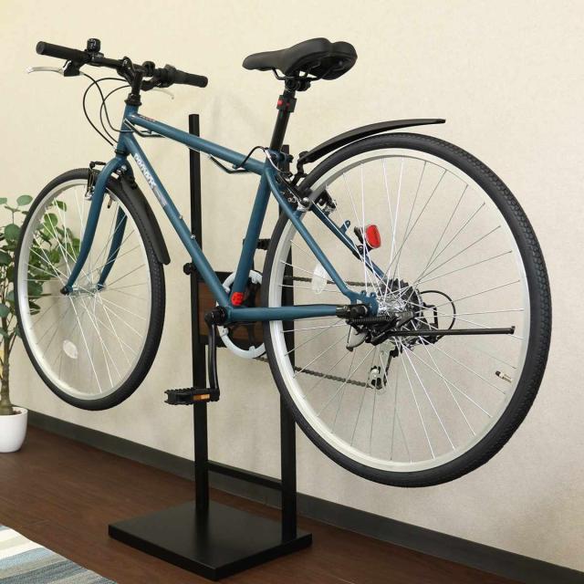 自転車スタンド 1台用 室内用 6段階高さ調整 （ サイクルスタンド ラック ディスプレイ 1台 転倒防止 盗難防止 室内 ブラック×ブラウン ホワイト×ホワイト 収納 棚 ）_7