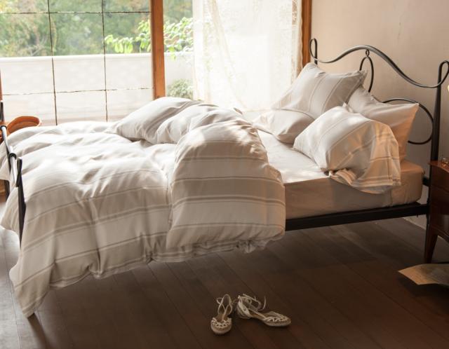 掛け布団カバー Fab the Home シングル シックストライプ 綿100