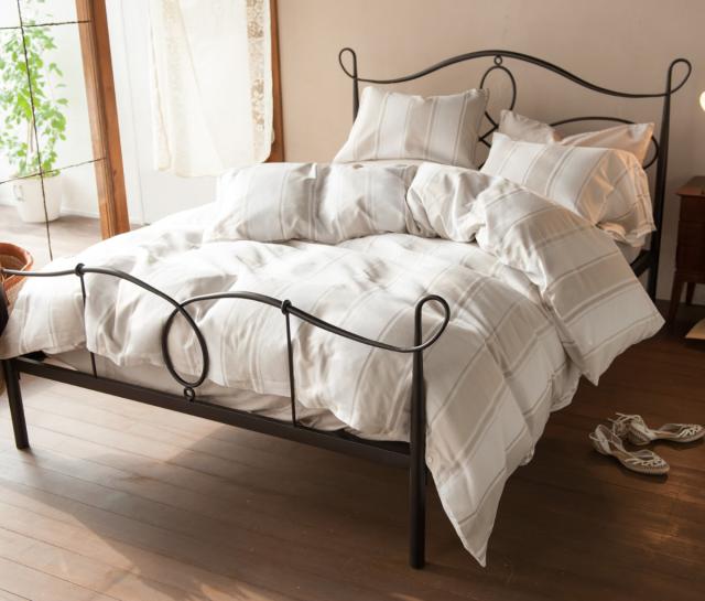 掛け布団カバー Fab the Home シングル シックストライプ 綿100