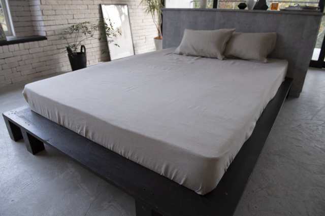 ボックスシーツ Fab the Home セミダブル ファインリネン one-wash リネン麻 （ ファブザホーム シーツ 洗濯機OK マットレス ベッド カバー 寝具 無地 上質 リネン100％ 天然素材 無染色 しーつ おしゃれ ナチュラル サラサラ ）の通販は