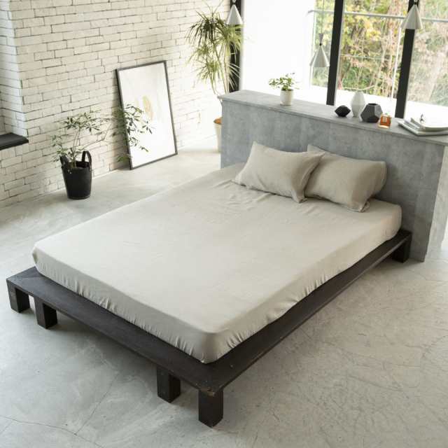 ボックスシーツ Fab the Home セミダブル ファインリネン one-wash リネン麻 （ ファブザホーム シーツ 洗濯機OK マットレス ベッド カバー 寝具 無地 上質 リネン100％ 天然素材 無染色 しーつ おしゃれ ナチュラル サラサラ ）の通販は