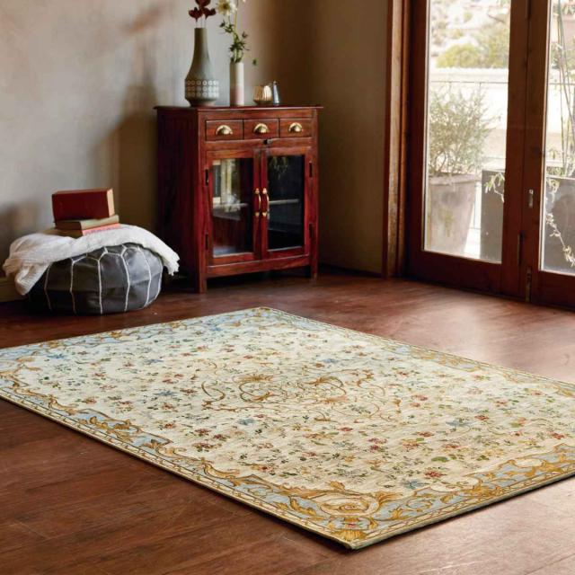 ラグ カーペット ゴブラン織り アンドレス 200×250cm （ 絨毯 マット ラグマット 長方形 コブラン ホットカーペット対応 床暖房対応 アクセントラグ 床暖 ホットカーペット 対応 インテリア 花柄 刺繍柄 ）の通販は