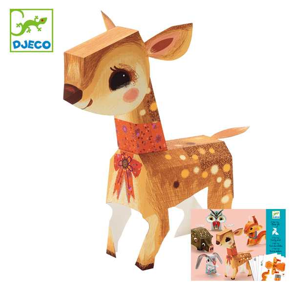 ペーパークラフト ペーパートイ プリティウッド 動物 子供 知育玩具 ジェコ Djeco 紙 模型 キット 動物 うさぎ ブックレット付き ペーの通販はau Pay マーケット お弁当グッズのカラフルbox