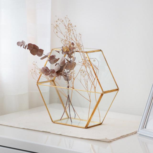 花瓶 フレームベース ヘキサゴン （ 花びん 花器 フラワーベース
