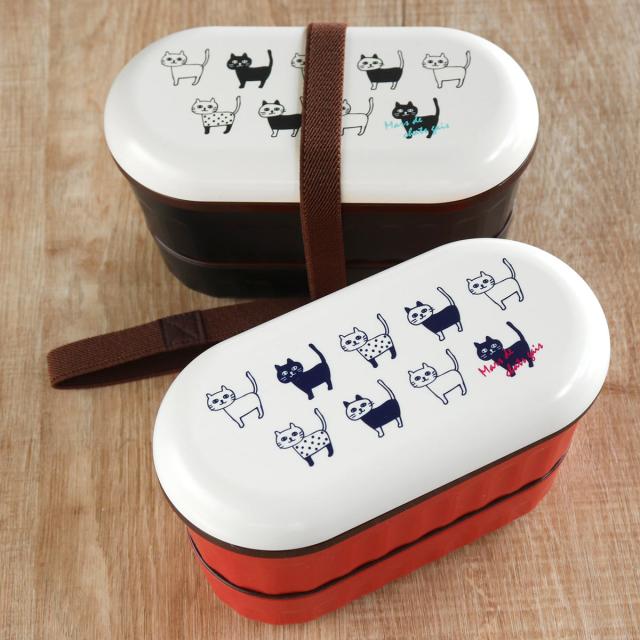 弁当箱 Potter 2段ランチボックス 640ml ネコ 弁当箱 2段（ お