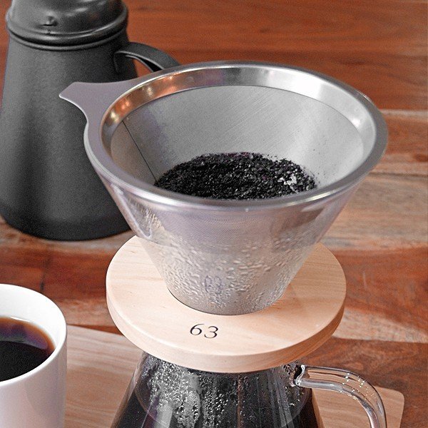 ドリッパー ステンレスフィルター付き ロクサン 63 ガラス ステンレス （ コーヒードリッパー 珈琲 ドリップコーヒー コーヒー ドリッパーコーヒー コーヒー用品 ペーパーレス 紙フィルター不要 おしゃれ 便利 ）