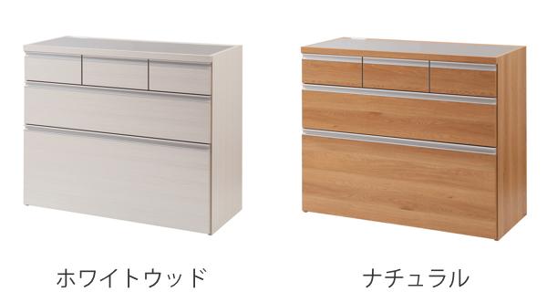 キッチンカウンター 幅110cm 上段引出し3杯 木目調タイプ ステンレストップ 日本製 完成品 （ 木目調 2口コンセント 国産 キッチンボード 背面化粧 台所 お手入れ簡単 食器収納 フルスライドレール ホワイト 白 木目 キッチン ）の通販は