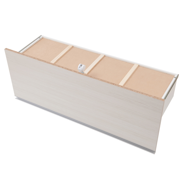 キッチンカウンター 幅110cm 上段引出し3杯 木目調タイプ ステンレストップ 日本製 完成品 （ 木目調 2口コンセント 国産 キッチンボード 背面化粧 台所 お手入れ簡単 食器収納 フルスライドレール ホワイト 白 木目 キッチン ）の通販は