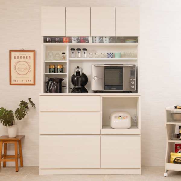 食器棚 キッチンボード 北欧風 Sugar 幅119cm （ カップボード