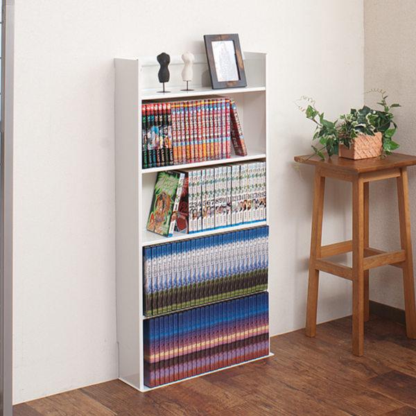 薄型 壁面収納 ミニコミックラック 幅45cm （ 本棚 オープンラック シェルフ コミックラック 収納棚 省スペース 日本製 収納 コミック 漫画収納 コミック収納 国産 完成品 ブラウン ホワイト 白 おしゃれ ）_5