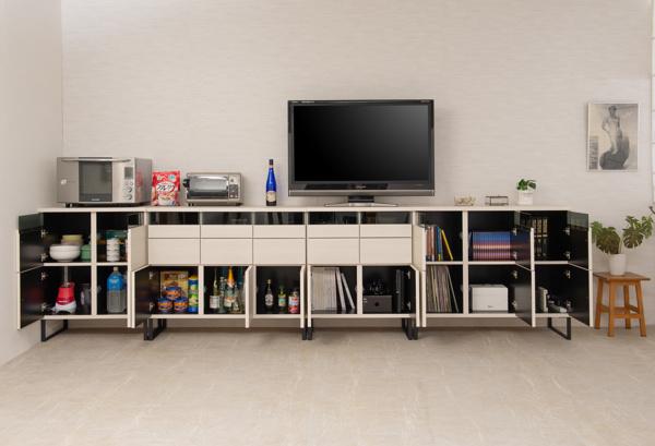 キャビネット 扉タイプ スチール脚 モダンデザイン 日本製 幅71cm （ ラック スクエア 収納棚 リビングボード 日本製 完成品 本棚 収納 リビング収納 サイドボード 小物整理 国産 扉付き ）_16