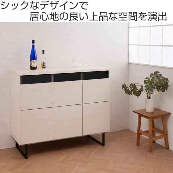 キャビネット 扉タイプ スチール脚 モダンデザイン 日本製 幅106cm 