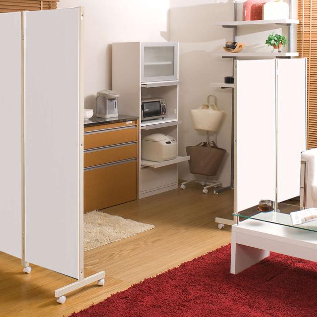 おゆき　2連　衝立　間仕切り　パーティション キャスター付き 楽天市場】パーテーション 2連 キャスター付 高さ180cm 安心で