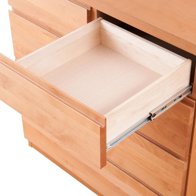 チェスト 4段 天然木 アルダー材 幅80ｃｍ （ 衣類収納 タンス 収納 木製 日本製 完成品 リビング収納 引き出し 国産 無垢材 たんす 箪笥 スライドレール 整理タンス ）