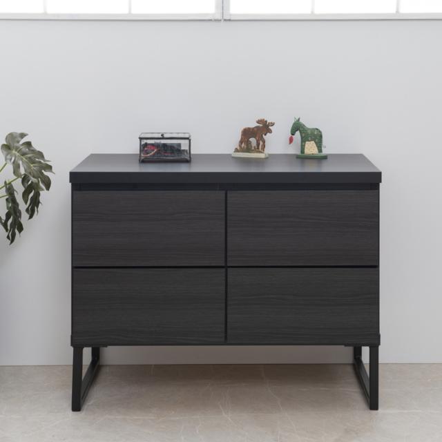 キャビネット スクエアキャビネット 引出し ロータイプ 幅71cm （ 収納棚 リビング収納 シェルフ ラック 木目調 サイドボード 日本製 収納 家具 扉付き 棚 スクエア シンプル ブラック 国産 完成品 本棚 扉付き）_16