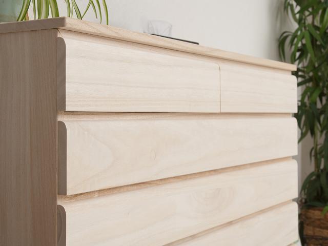 桐 洋風チェスト 6段 白木 桐タンス 日本製 約幅100cm （ 桐チェスト