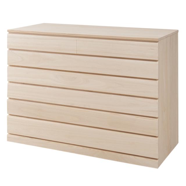 桐 洋風チェスト 6段 白木 桐タンス 日本製 約幅100cm （ 桐チェスト 桐